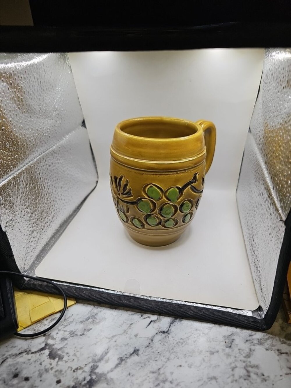 Ceramic  Mug Vtg Harvest Green Italian H H